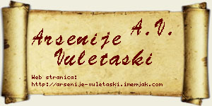 Arsenije Vuletaški vizit kartica